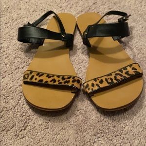 Jcrew leopard sandals sz 7